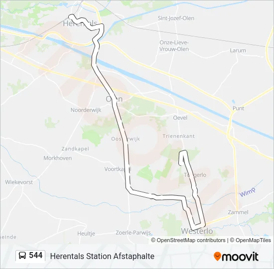544 Bus Line Map