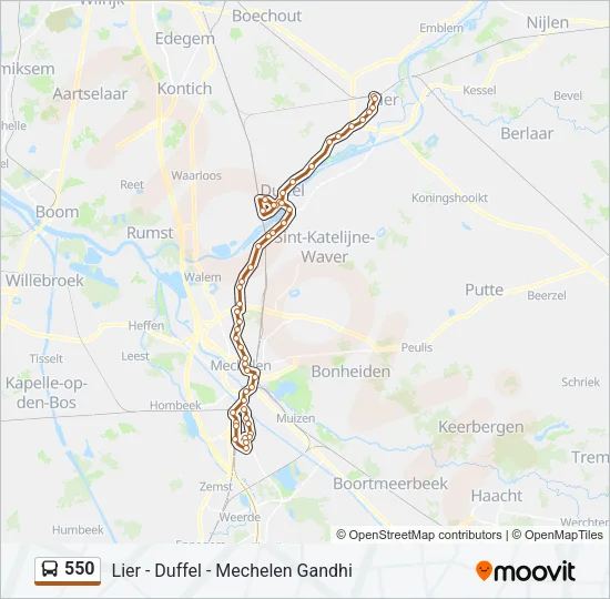 550 Bus Line Map