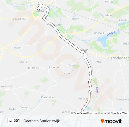 551 Bus Line Map