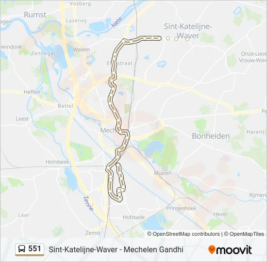 551 Bus Line Map