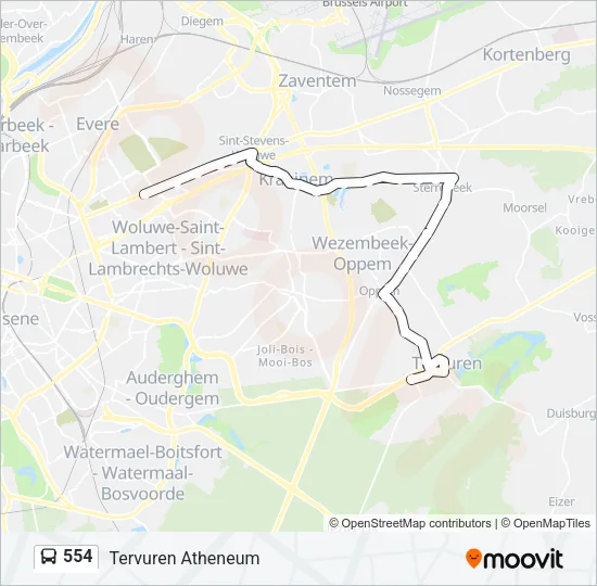554 Bus Line Map