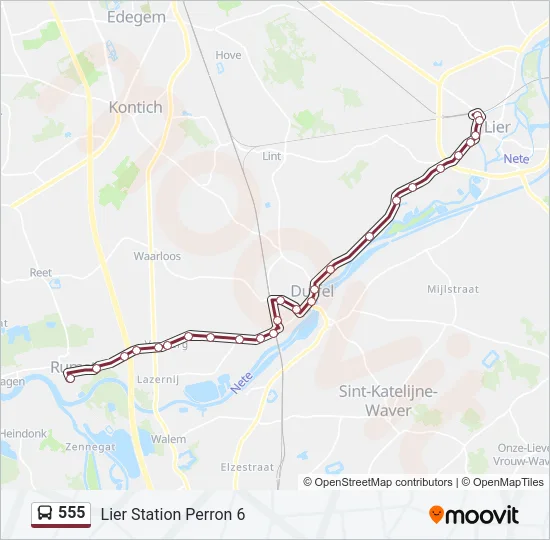 555 Bus Line Map