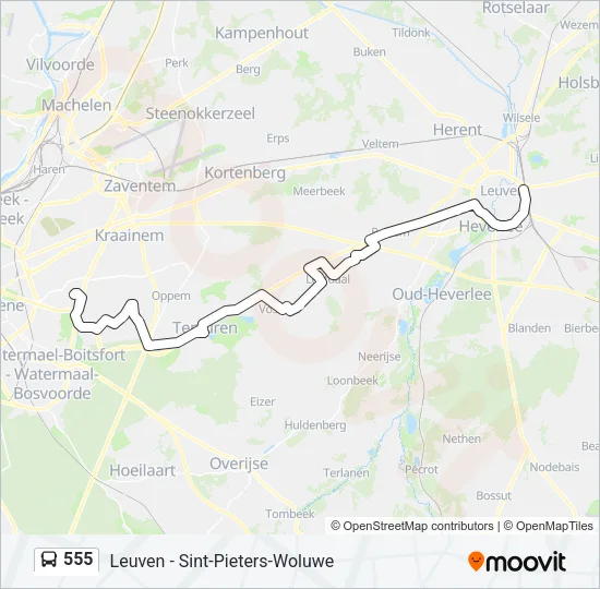555 Bus Line Map