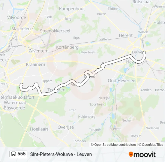 555 Bus Line Map