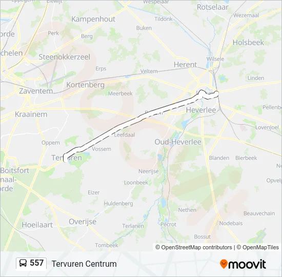 557 Bus Line Map