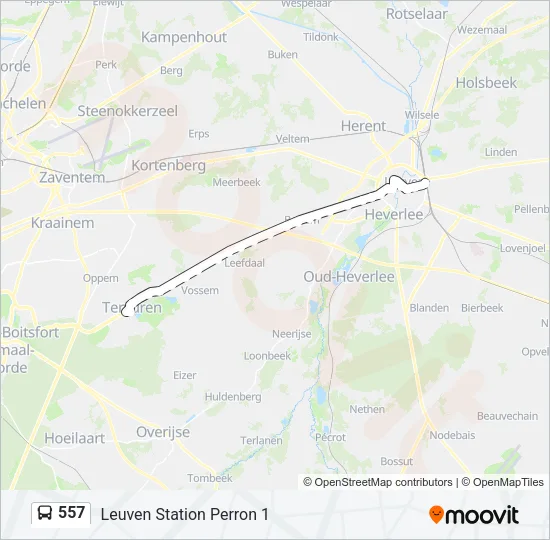 557 Bus Line Map