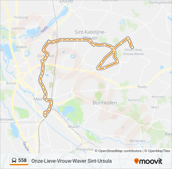 558 Bus Line Map