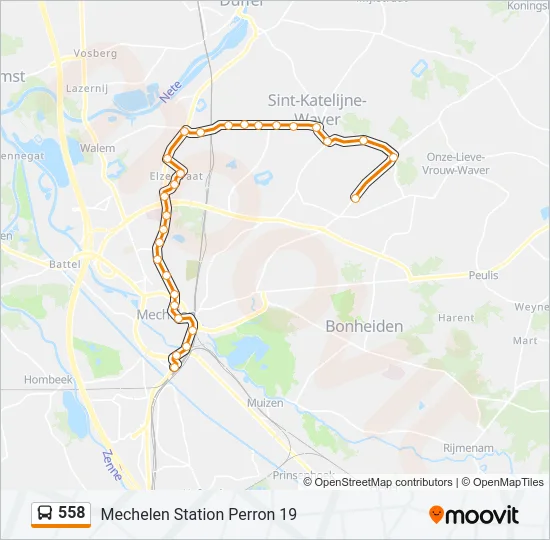 558 Bus Line Map