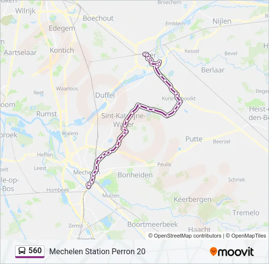 560 Bus Line Map