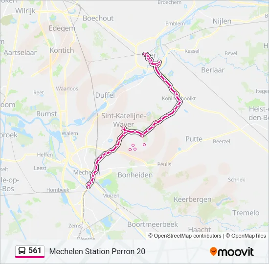 561 Bus Line Map