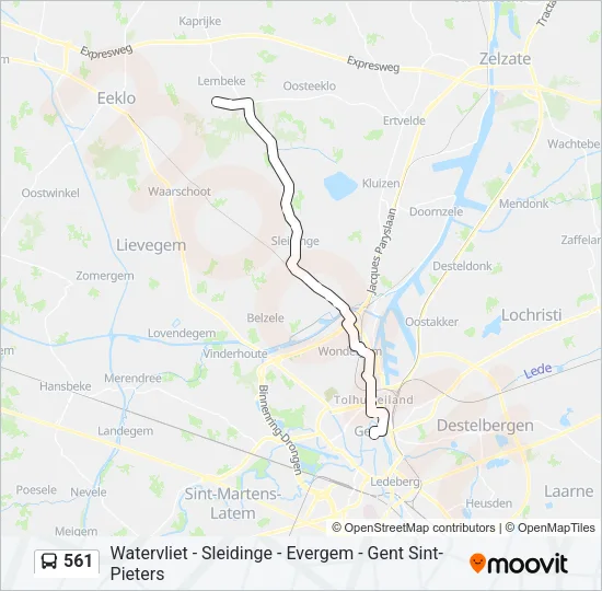 561 Bus Line Map