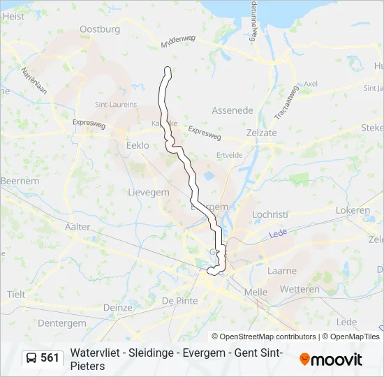 561 Bus Line Map