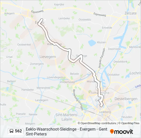562 Bus Line Map