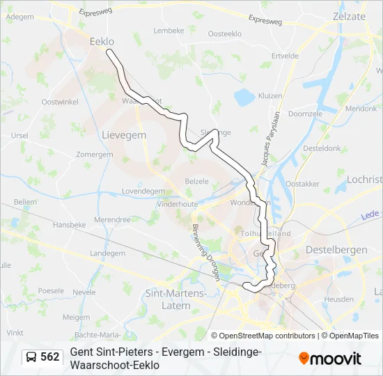 562 Bus Line Map