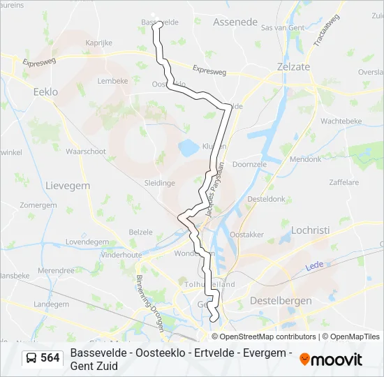 564 Bus Line Map
