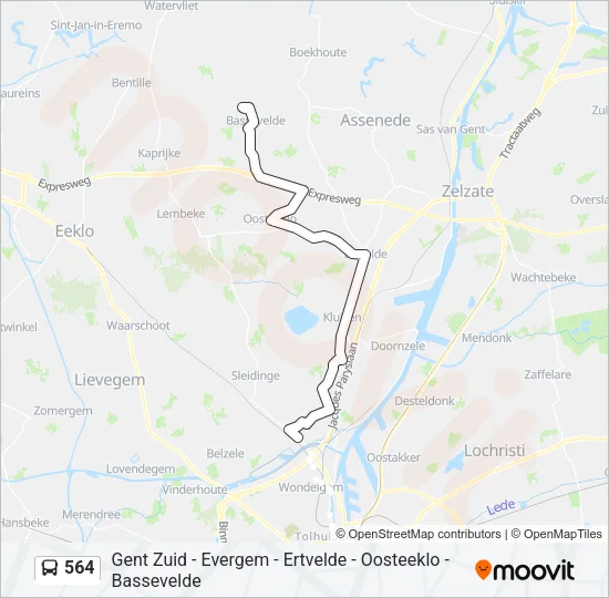 564 Bus Line Map