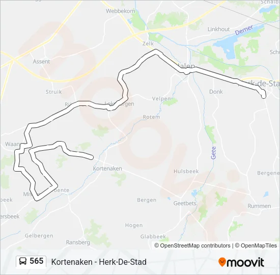 565 Bus Line Map