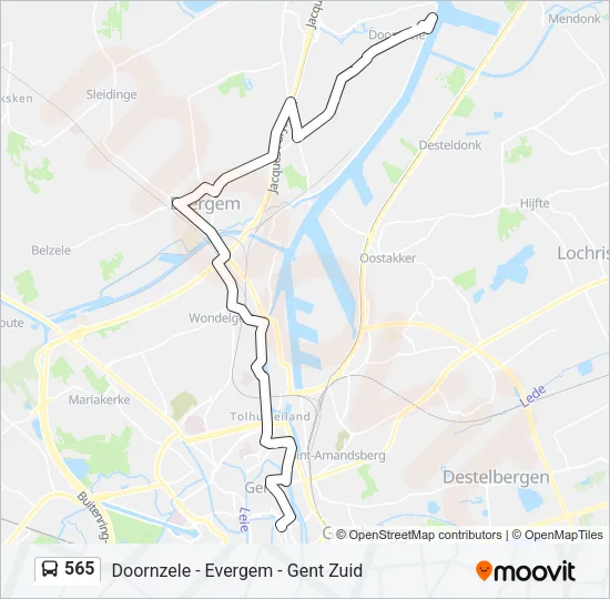 565 Bus Line Map