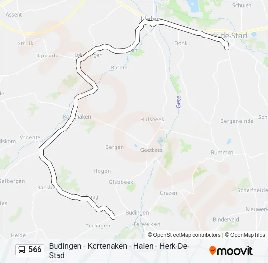 566 Bus Line Map