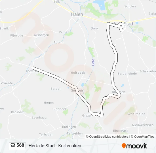 568 Bus Line Map