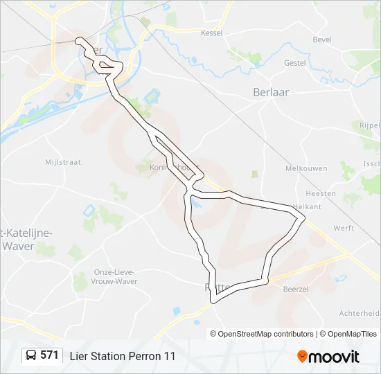 571 Bus Line Map