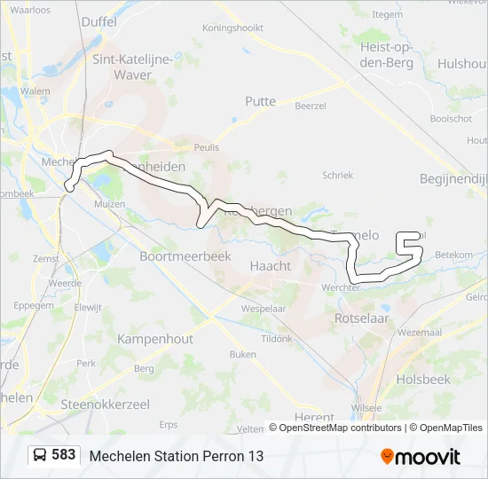 583 Bus Line Map