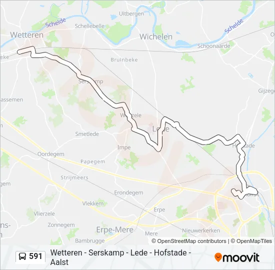 591 Bus Line Map