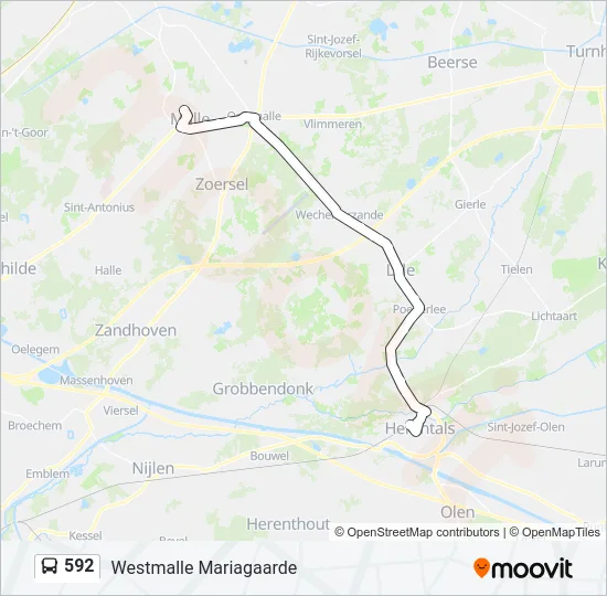 592 Bus Line Map