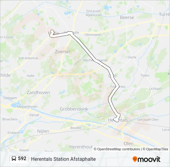 592 Bus Line Map