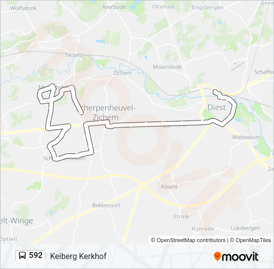 592 Bus Line Map