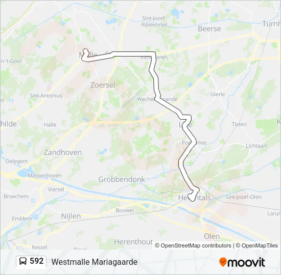 592 Bus Line Map