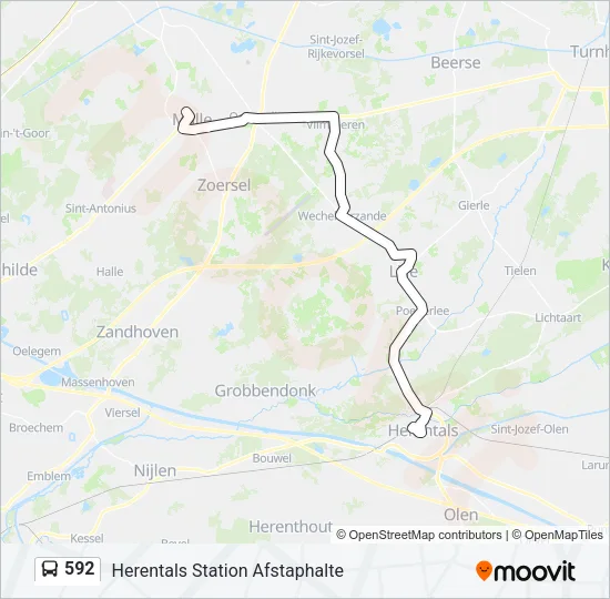 592 Bus Line Map