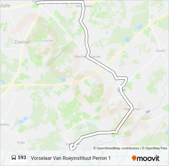 593 Bus Line Map