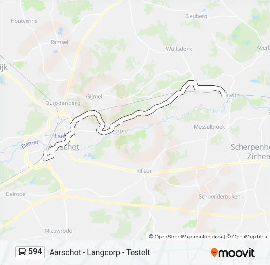 594 Bus Line Map