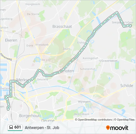 601 Bus Line Map