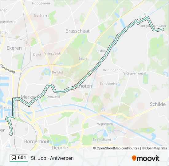 601 Bus Line Map