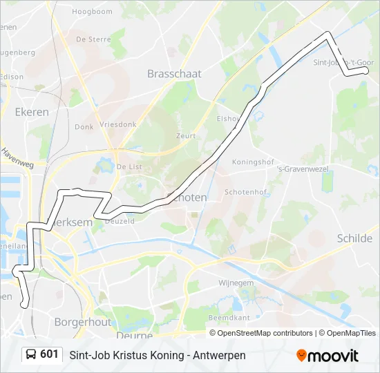 601 Bus Line Map
