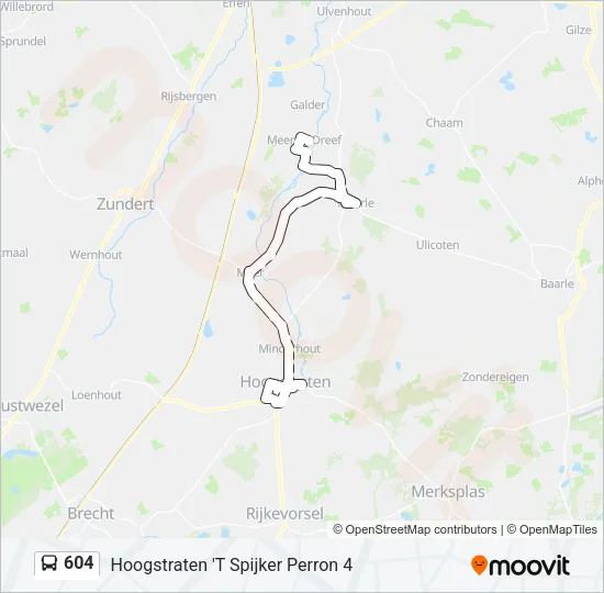 604 Bus Line Map