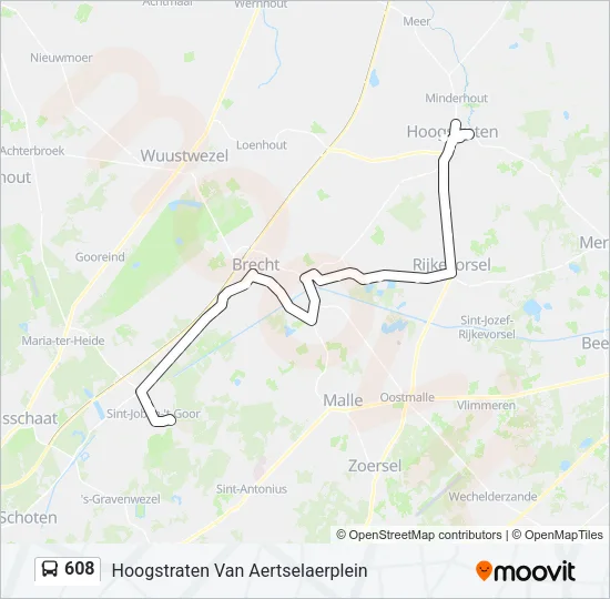608 Bus Line Map