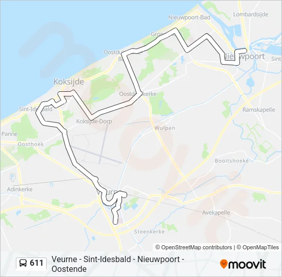 611 Bus Line Map