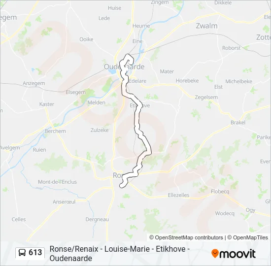 613 Bus Line Map