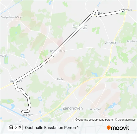 619 Bus Line Map