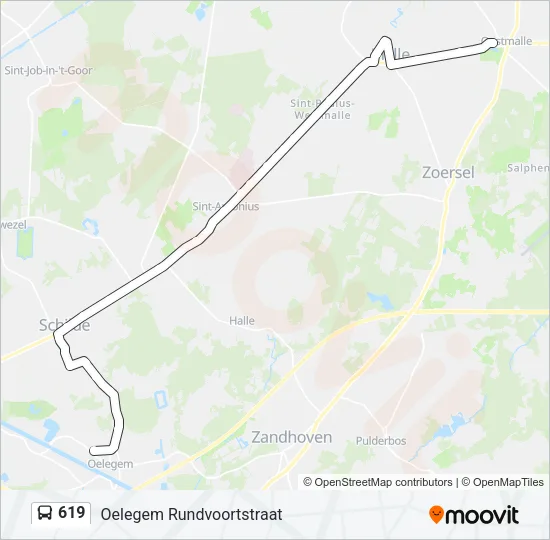 619 Bus Line Map