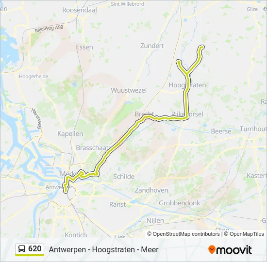 620 Bus Line Map