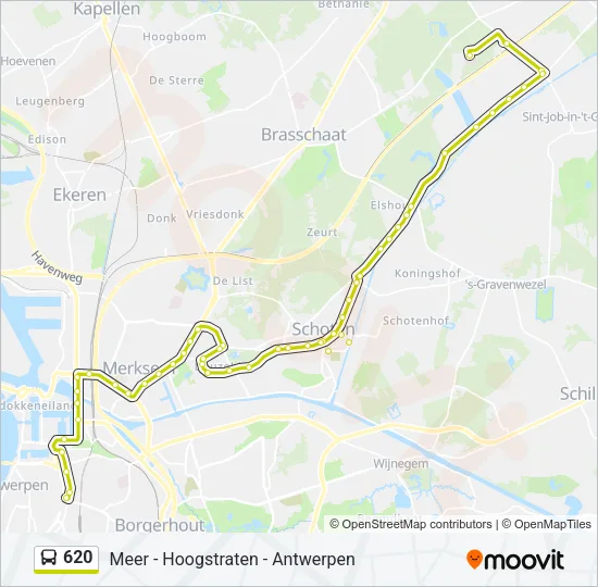 620 Bus Line Map