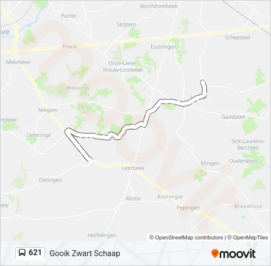 621 Bus Line Map