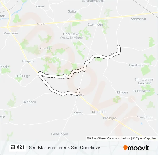 621 Bus Line Map