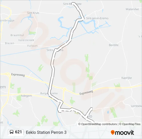 621 Bus Line Map