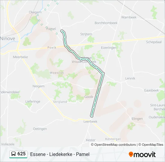 625 Bus Line Map