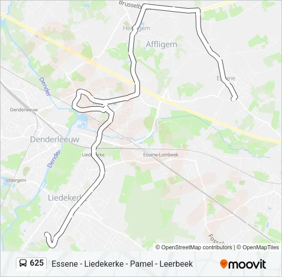 625 Bus Line Map